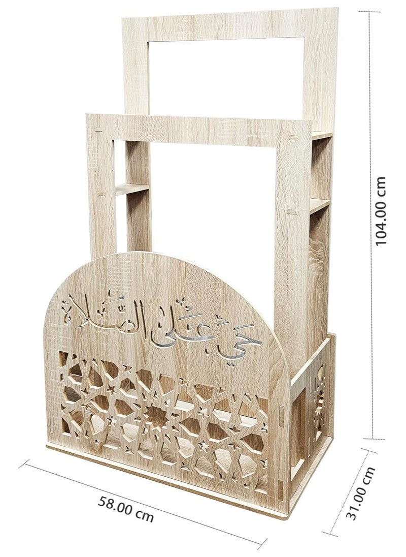 Generic Prayer Mat (Rug) || Prayer Corner || Elegant Organizer for Prayer Corner at Home or Office || Living Room, Bedroom or Office || Decorative Stand for Living Room Bedroom Entryway (Wooden)  - Image 2