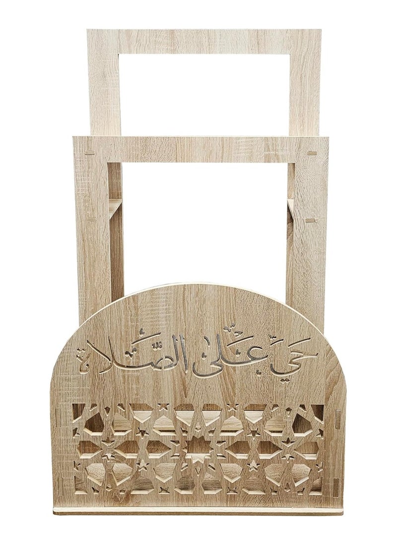 Generic Prayer Mat (Rug) || Prayer Corner || Elegant Organizer for Prayer Corner at Home or Office || Living Room, Bedroom or Office || Decorative Stand for Living Room Bedroom Entryway (Wooden)  - Image 4
