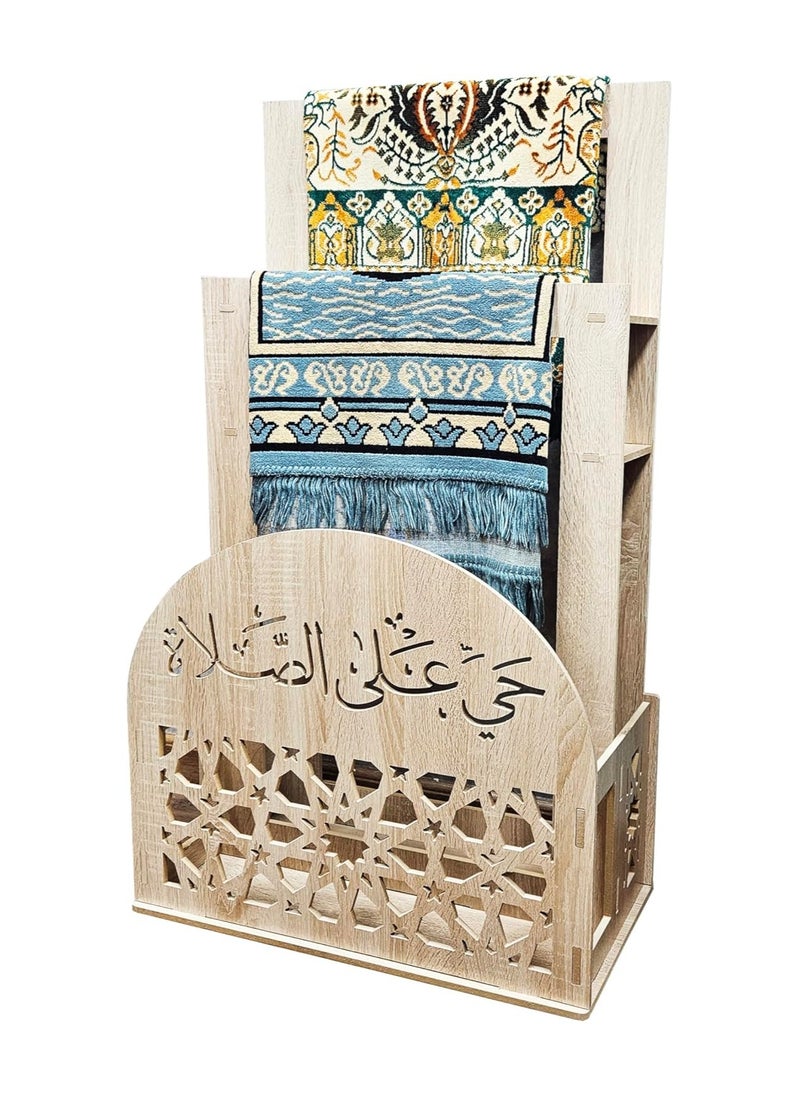 Generic Prayer Mat (Rug) || Prayer Corner || Elegant Organizer for Prayer Corner at Home or Office || Living Room, Bedroom or Office || Decorative Stand for Living Room Bedroom Entryway (Wooden)  - Image 1