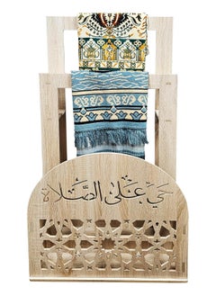 Generic Prayer Mat (Rug) || Prayer Corner || Elegant Organizer for Prayer Corner at Home or Office || Living Room, Bedroom or Office || Decorative Stand for Living Room Bedroom Entryway (Wooden)  - Image 3