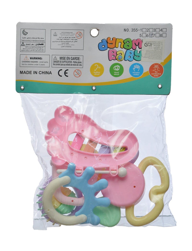 Baby Rattles Set Assorted Shapes - Multi Color