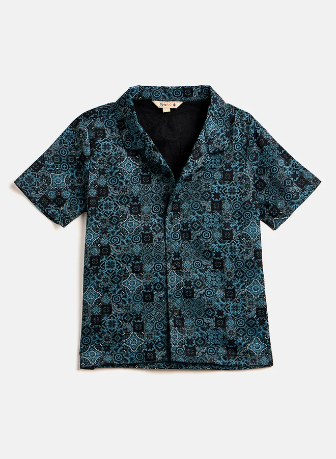 ستايلو بج مجموعة من شورت وقميص رايون مطبوع