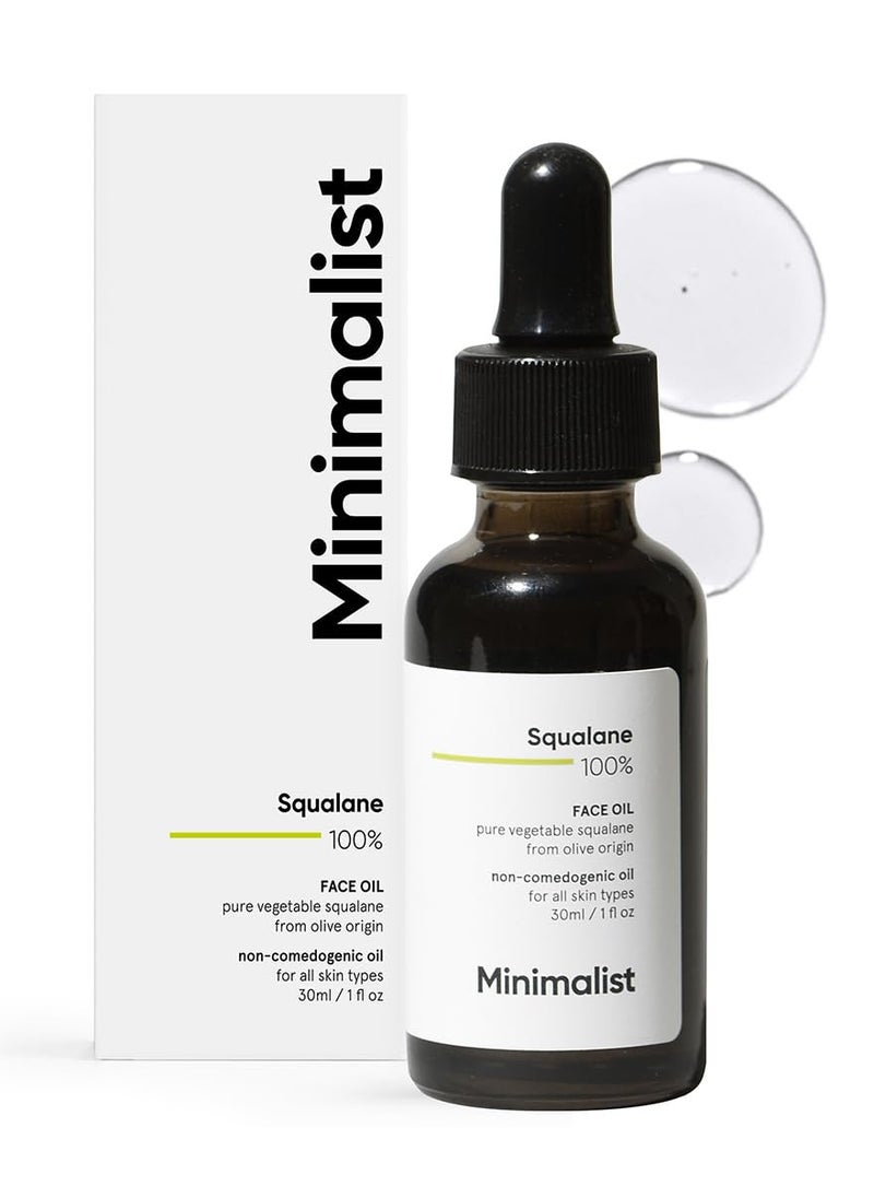 MINIMALIST Minimalist Squalane 100% (Plant Derived) Face Oil for Moisturization | Improves Skin Hydration & Reduces Fine Lines | Restores Suppleness, Firmness & Elasticity of Skin | 1 Fl Oz / 30 ml  - Image 1