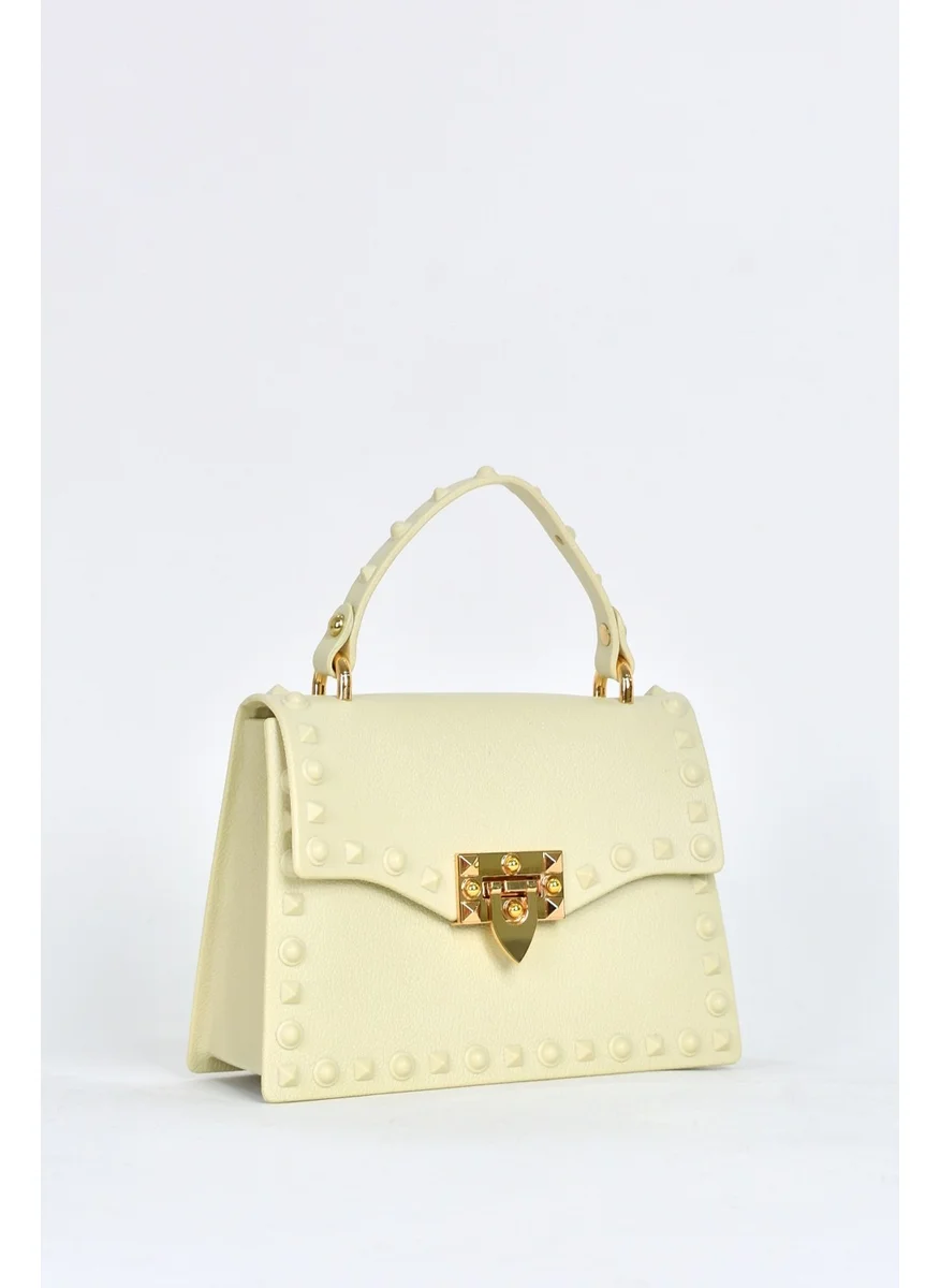 Elatae Women's Shoulder Strap Silicone Crossbody Bag Beige 26659