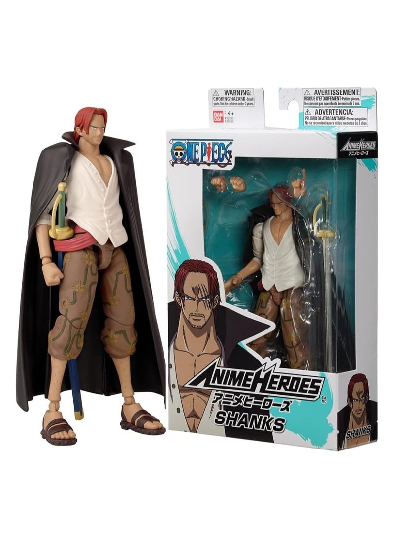 Bandai Anime Heroes One Piece "Red-Haired" Shanks 6.5-Inches | Collectible Action Figure | Interchangeable Hands | Perfect Gift for Collectors, Manga & Anime Lovers!  - Image 1