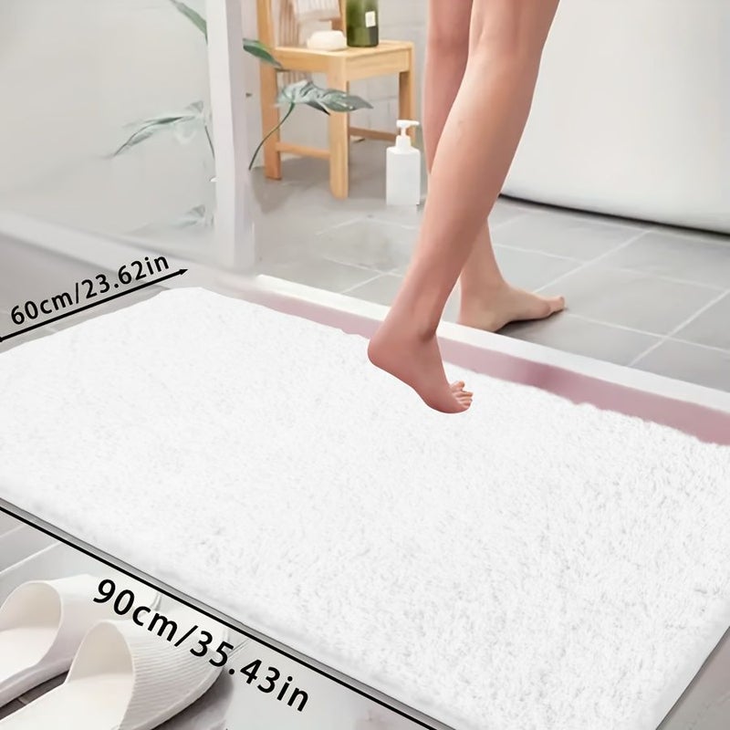 Grey Ultra Soft Bathtub Mat Non Slip Absorbent Bathroom Rug Set Fade Resistant Home Decor - Image 1