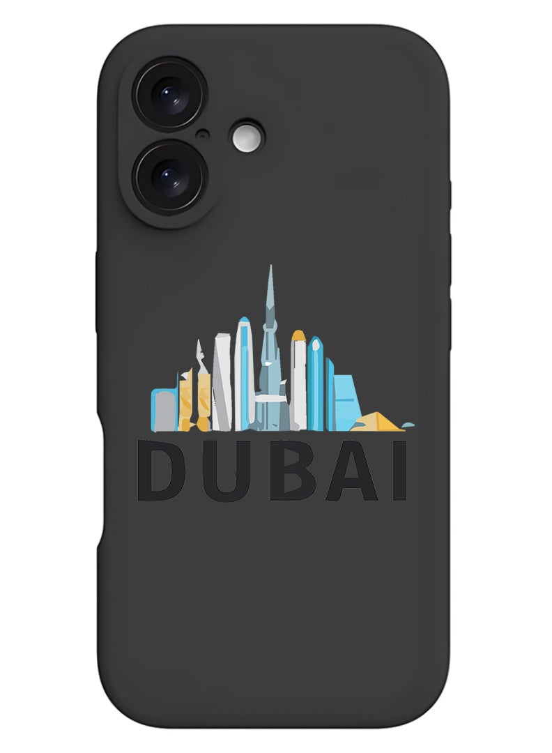 Theodor Protective Slim Fit Case Liquid Silicone Cover with Full Body Protection Anti-Scratch Shockproof Case For Apple iPhone 17 (Black) Dubai Black - Image 1