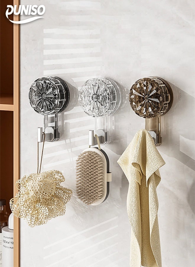 DUNISO 3 Pcs Suction Cup Hooks，Multifunctional Heavy Duty Hooks，Multifunctional Wall Hooks，Waterproof And Moisture Proof，Can Be Disassembled And Reused，Suitable For Kitchen, Bedroom, Bathroom, Entrance Hall - Image 1