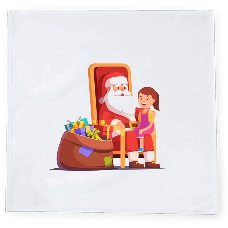 Khakee 6 Pcs Christmas Theme Tafta Silk Table Napkins 10x 10 for Xmas Decoration Christmas OrnamentsChristmas Gift npxmas299P - Image 2