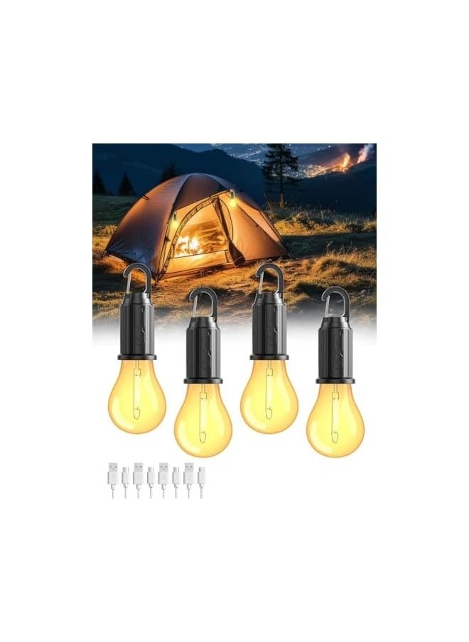 erorex Camping Lights Rechargeable Camping Lights for Tents, 3 Lighting Modes Camping Lights Lanterns Portable Tent Lights for Camping, Hiking, Fishing, Emergency, Household, Car Repairing, 4PCS  - Image 1