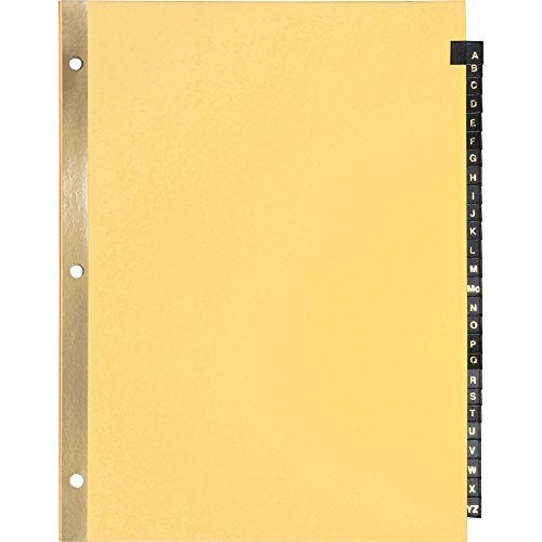 Business Source A-Z Black Leather Tab Index Dividers - Image 3