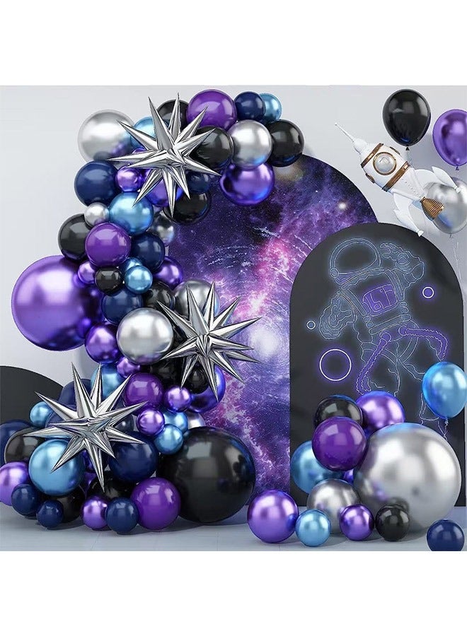 105-PCS Blue Silver Purple Latex Decorative Silver Garland Balloon Arch Garland Set - Perfect for Graduation Baby Shower Wedding Birthday Bachelorette Party Backdrop Decoration - Image 3