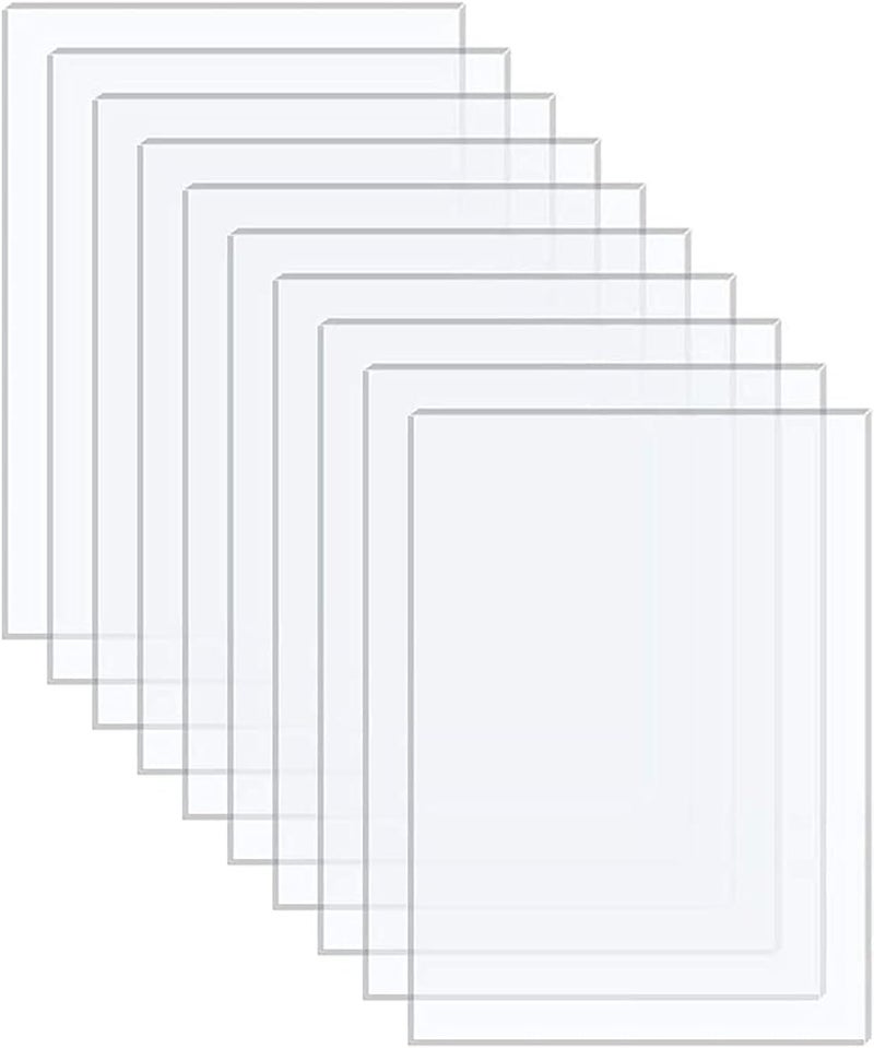 BPA ® 10 Pieces 5'' x 7'' x 0.043'' (Actual Thickness 1.0mm -1.2mm) Acrylic Sheets Clear Extruded Plexiglass for Picture Frame Glass Replacement, Projects Display, Painting (5 inch x 7 inch) - Image 1
