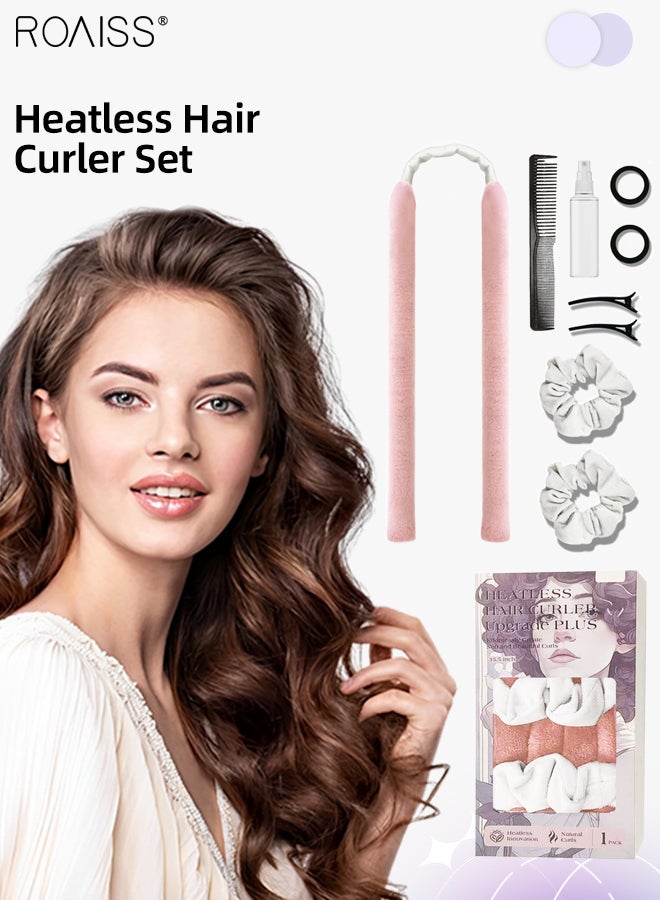 roaiss 9-Piece Heatless Hair Curler Set, 35.5" Long No Heat Curling Hair Roller to Sleep in for Long Hair, Soft Overnight DIY Reusable Hair Curling Rods Kit for Women Grils - Image 1