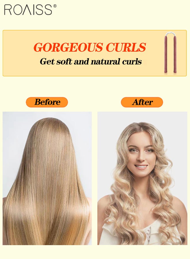 roaiss 9-Piece Heatless Hair Curler Set, 35.5" Long No Heat Curling Hair Roller to Sleep in for Long Hair, Soft Overnight DIY Reusable Hair Curling Rods Kit for Women Grils - Image 2