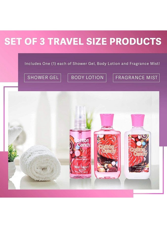 Vital Luxury Cotton Candy Bath & Body Travel Kit 3 Fl Oz Ideal Skincare Gift Home Spa Set Includes Shower Gel Body Lotion And Fragrance Mist Christmas Gifts For Your Family And Friends - Image 5
