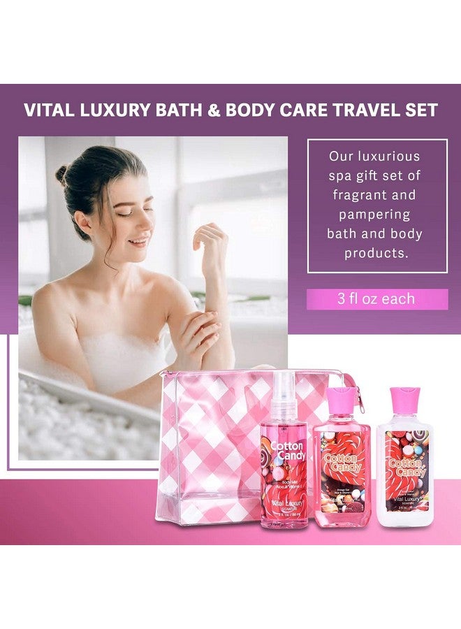 Vital Luxury Cotton Candy Bath & Body Travel Kit 3 Fl Oz Ideal Skincare Gift Home Spa Set Includes Shower Gel Body Lotion And Fragrance Mist Christmas Gifts For Your Family And Friends - Image 3