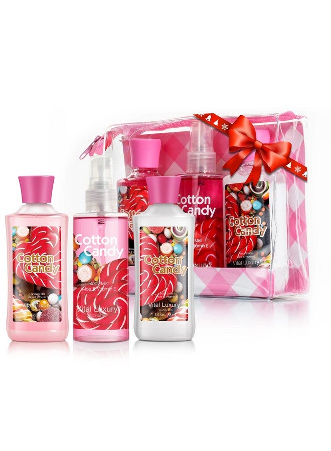 Vital Luxury Cotton Candy Bath & Body Travel Kit 3 Fl Oz Ideal Skincare Gift Home Spa Set Includes Shower Gel Body Lotion And Fragrance Mist Christmas Gifts For Your Family And Friends - Image 2