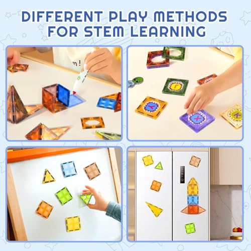 Brand Conquer Magnetic Tiles Magnetic Building Blocks for Kids 3 4 5 6 7 8 Years, Educational Learning Toys, Magnetic Toys for Kids, Learning Educational Brain Toys - 28Pcs (Magnetic Tiles) - Image 5