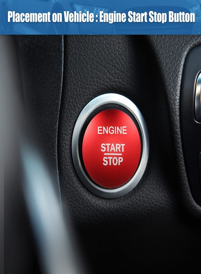 X AUTOHAUX Engine Start Stop Button Cover Push Start Button Trim Sticker for Mercedes-Benz E-Class 2015 2016 Aluminum Alloy Red - Image 2