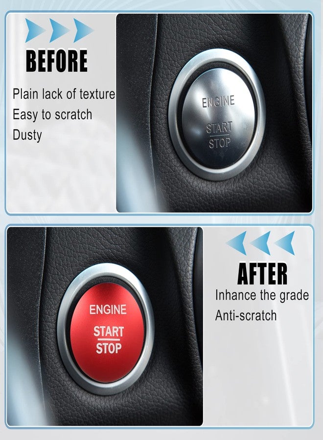 X AUTOHAUX Engine Start Stop Button Cover Push Start Button Trim Sticker for Mercedes-Benz E-Class 2015 2016 Aluminum Alloy Red - Image 4
