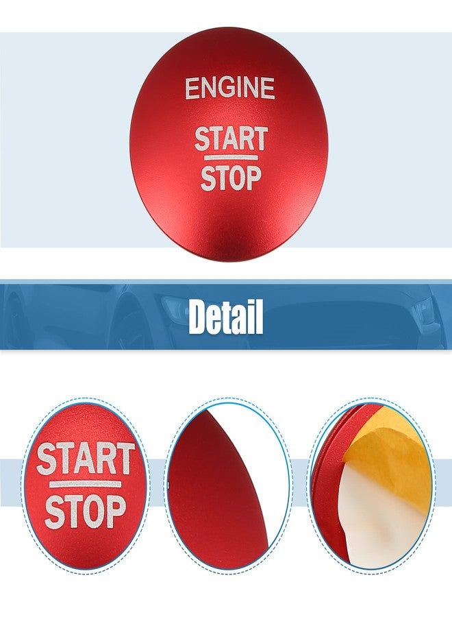 X AUTOHAUX Engine Start Stop Button Cover Push Start Button Trim Sticker for Mercedes-Benz E-Class 2015 2016 Aluminum Alloy Red - Image 5