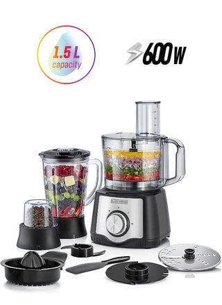 600W 1.5L 6In1 Food Processor Bowl+Blender Jar And Grinder, Chopper Shredder Blender Grinder Citrus Juicer Dough Maker Plus 29 Extra Functions Fx650-B5 - pzsku/Z1FCC3E1F6874C4877E20Z/45/1746519600/bd9364d1-7596-48ac-b9fc-fac00dec465b