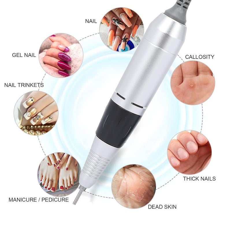 YUYTE Electric Nail Drill Pen Handle Manicure Drill Replacement Handle Handpiece Manicure  Pedicure Polish Machine 35000RPM Nail Art Tool Part for Home Salonblack - Image 3