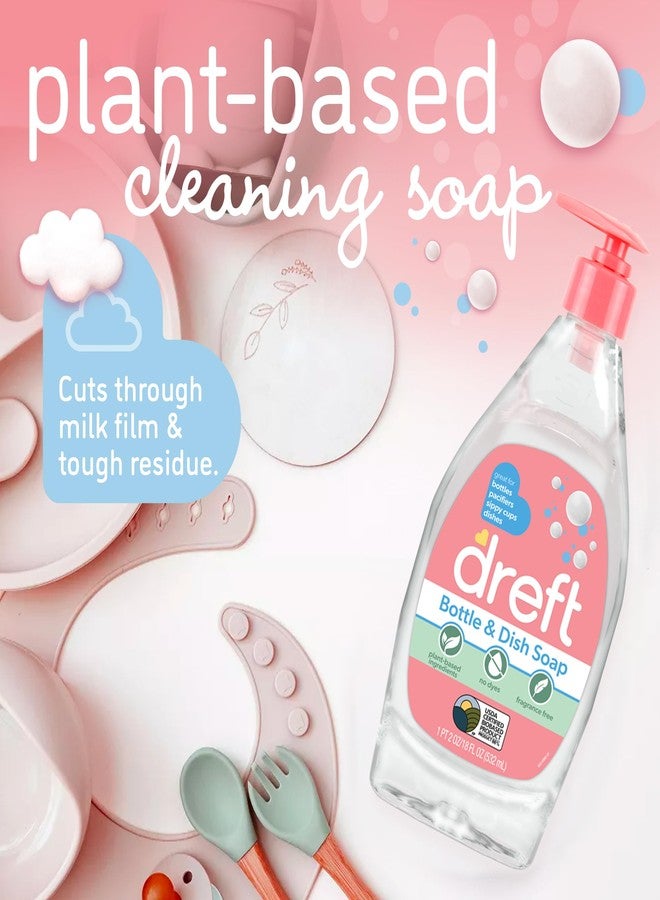 DREFT Bottle and Dish Soap | Made to Clean Baby Bottles, Sippy Cups, Pacifiers, Breast Pumps, & More | Gently Removes Milk Film & Odors | Plant Based, Fragrance Free Dish Soap | 18 Fl Oz (Pack of 3) - Image 3