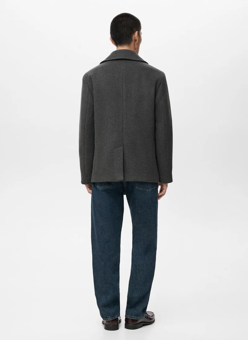 Mango Man Wool double-breasted coat with buttons