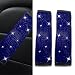 BDZMC 2PCS Bling Car Seat Belt Covers Rhinestone Car Seat Belt Shoulder Pads Crystal Diamond Car Seatbelt Cushion for Women Car Interior Accessories for Car Truck SUV Blue - Image 2