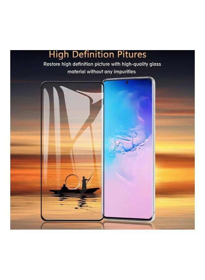 واقي شاشة كامل منحني خماسي الأبعاد لهاتف سامسونج جالاكسي إس 20 بلس أسود / شفاف - Image 2