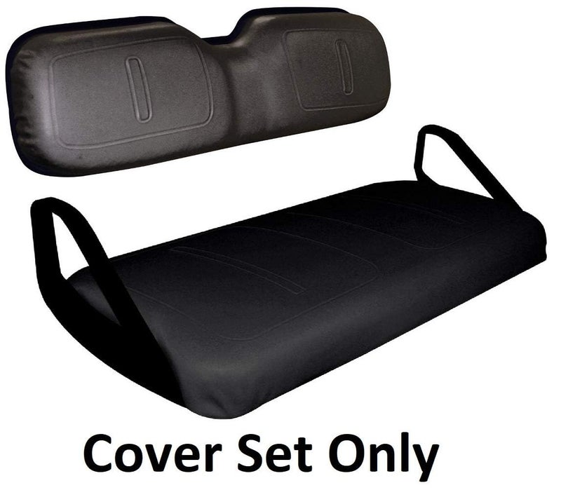 AA A.A Black Front Seat Cover Set for EZGO TXT 1995-2013 Golf Cart 71602-G06, 71753-G07 (Complete Set, Black) - Image 3