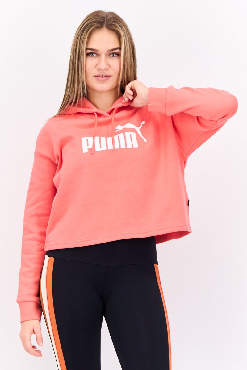 PUMA ملابس رياضية نسائية بأكمام طويلة مناسبة، خارجية، سويت شيرت، وردي - Image 1