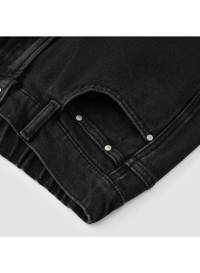 Semir Mall Same Style | Senrou Women's Winter High Waist Semi-elastic Waist Wide Leg Jeans 103725124001a - Image 3