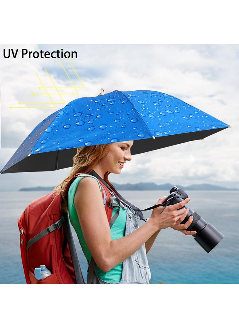 yIFeNG - Umbrella Hat,  Fishing Umbrella Cap Hands Free Umbrella Elastic Folding Compact UV&Rain Protection Headwear Elastic headband Umbrella Hats for Women Men Hands Free Umbrella - Image 1