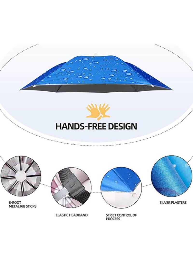 yIFeNG - Umbrella Hat,  Fishing Umbrella Cap Hands Free Umbrella Elastic Folding Compact UV&Rain Protection Headwear Elastic headband Umbrella Hats for Women Men Hands Free Umbrella - Image 1