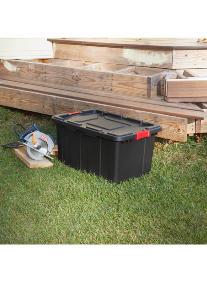 ستيريليت حاوية تخزين صناعية بإغلاق بمشبك أسود وأحمر 27 جالون 4386835 - Image 5