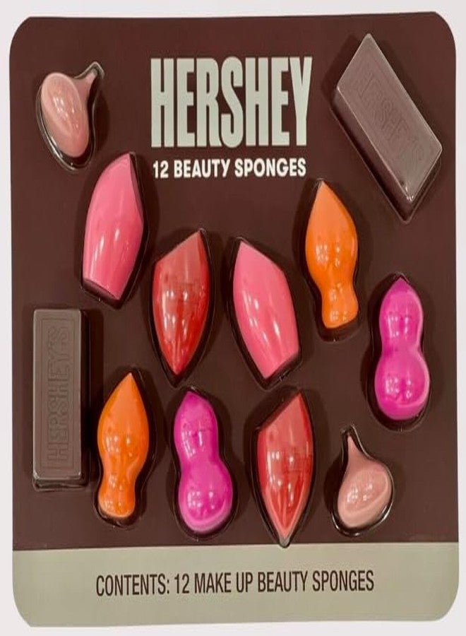هيرشيز مجموعة إسفنجات مكياج هيرشي بيوتي بلندر، 12 قطعة - بأشكال تويزلر، ريسز، بابل يام، جولي رانشر، كيسز، وشوكولاتة بار. الهدية المثالية للمراهقين أو زوجتك. - Image 1