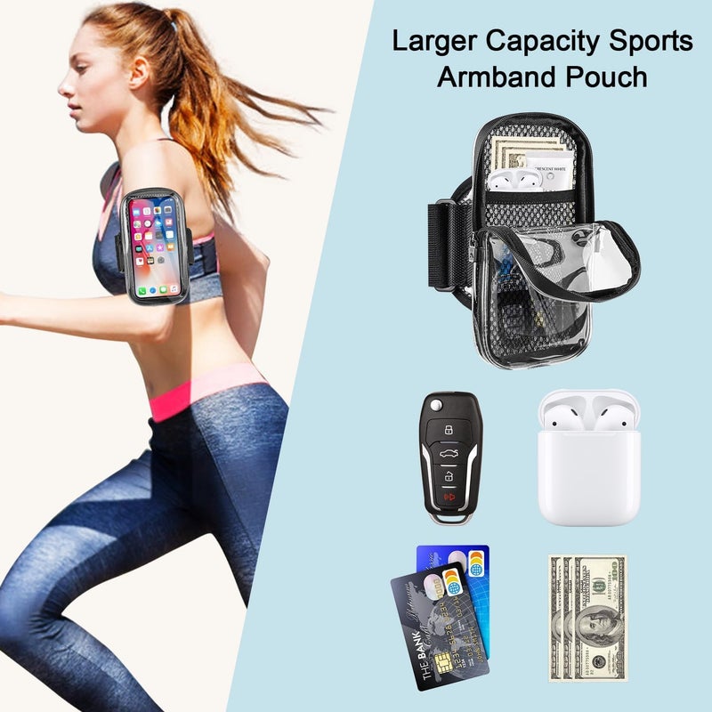 Excefore Running Armband, 6.9''Detachable Running Phone Armband For Iphone 16 15 14 Pro Max 12 Plus X Samsung Android Up, With Key Card Pocket For Exercise Walking Workout Fitness - Image 2