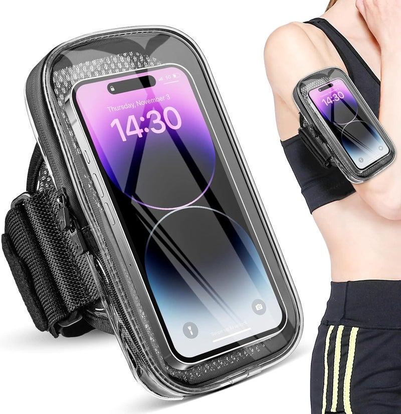 Excefore Running Armband, 6.9''Detachable Running Phone Armband For Iphone 16 15 14 Pro Max 12 Plus X Samsung Android Up, With Key Card Pocket For Exercise Walking Workout Fitness - Image 1