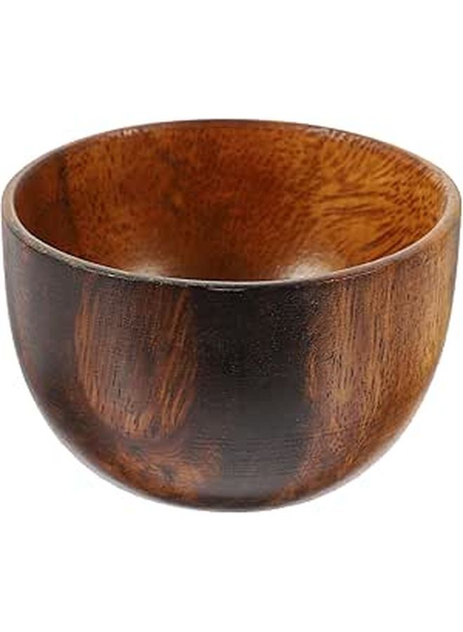 Acacia Wood Serving Salad Bowl Small Flat Bottom Natural Finish Kitchen Counter - Image 1