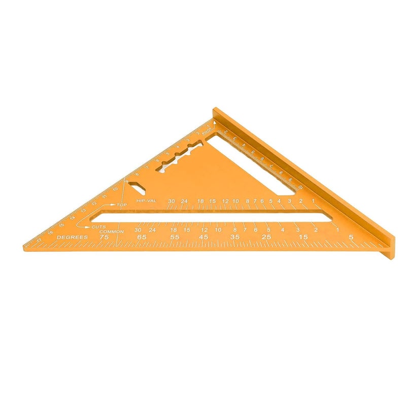 Gold Aluminum Alloy Carpenter Square Double Sided Marking Woodworking Measuring Tool 18 5cm 26cm - Image 1