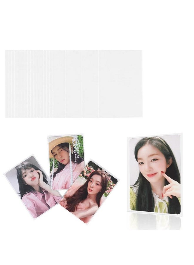 baskiss Baskiss 100 Packs Photocard Sleeves, 58 x 89 mm Thick 200 Microns Idol Card Protector Trading Shield for 3 inch Polaroid Kpop Album MD Photo  - Image 1