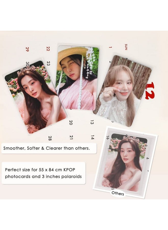 baskiss Baskiss 100 Packs Photocard Sleeves, 58 x 89 mm Thick 200 Microns Idol Card Protector Trading Shield for 3 inch Polaroid Kpop Album MD Photo  - Image 4