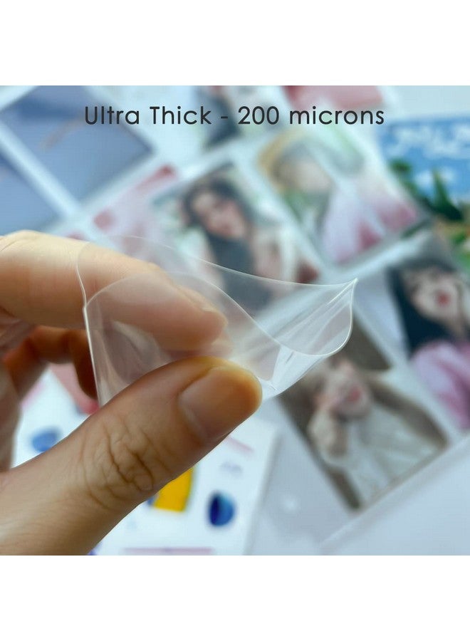 baskiss Baskiss 100 Packs Photocard Sleeves, 58 x 89 mm Thick 200 Microns Idol Card Protector Trading Shield for 3 inch Polaroid Kpop Album MD Photo  - Image 5
