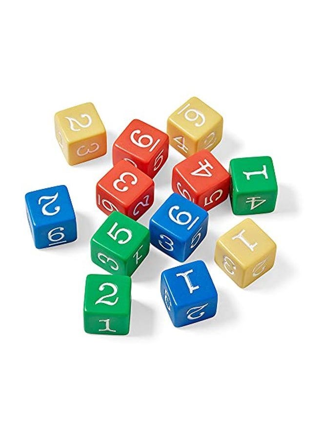 hand2mind - Plastic 3/4Inch Color Number Dice (Set Of 12) - Image 1
