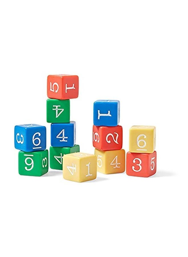 hand2mind - Plastic 3/4Inch Color Number Dice (Set Of 12) - Image 1