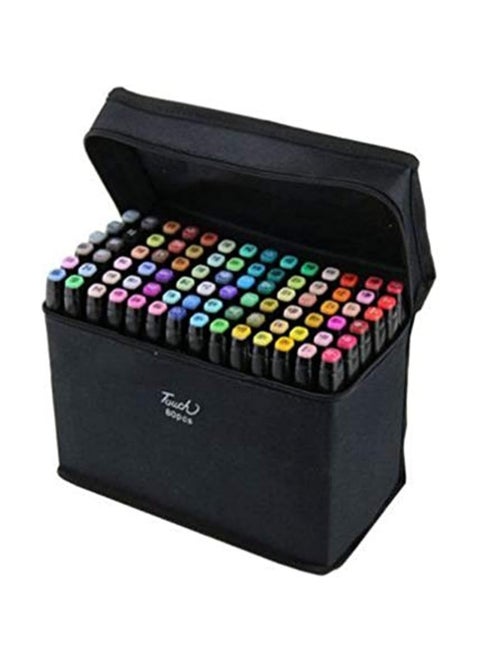 Teox Touch 5 Alcohol Based Manga Drawing Color Pens with Bag, Dual Tip Art Marker Pens, 80 Colors, W060015