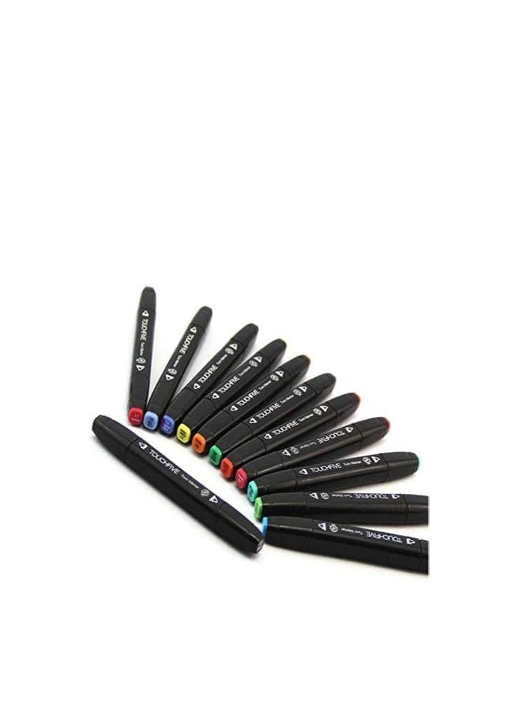 null - Teox Touch 5 Alcohol Based Manga Drawing Color Pens with Bag, Dual Tip Art Marker Pens, 80 Colors, W060015 - Image 1